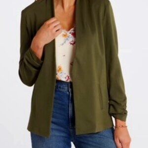 Stitchfix Fortune and Ivy Melonie Open-Front Blazer Olive Size Small